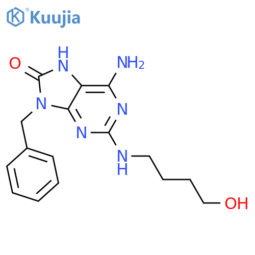 8H-Purin-8-one,6-amino-7,9-dihydro-2-[(4-hydroxybutyl)amino]-9-(phenylmethyl)- structure