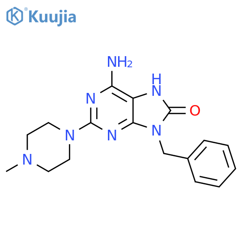8H-Purin-8-one,6-amino-7,9-dihydro-2-(4-methyl-1-piperazinyl)-9-(phenylmethyl)- structure