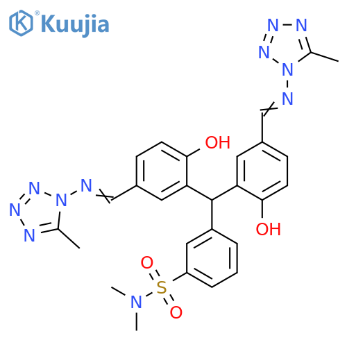 Benzenesulfonamide,3-[bis[2-hydroxy-5-[[(5-methyl-1H-tetrazol-1-yl)imino]methyl]phenyl]methyl]-N,N-dimethyl- structure