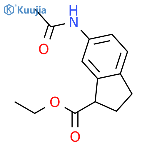 1H-Indene-1-carboxylic acid, 6-(acetylamino)-2,3-dihydro-, ethyl ester structure