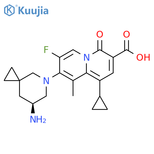 4H-Quinolizine-3-carboxylic acid,8-[(7S)-7-amino-5-azaspiro[2.5]oct-5-yl]-1-cyclopropyl-7-fluoro-9-methyl-4-oxo- structure