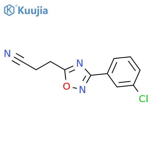1,2,4-OXADIAZOLE-5-PROPANENITRILE, 3-(3-CHLOROPHENYL)- structure