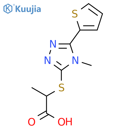 Propanoic acid, 2-[[4-methyl-5-(2-thienyl)-4H-1,2,4-triazol-3-yl]thio]- structure