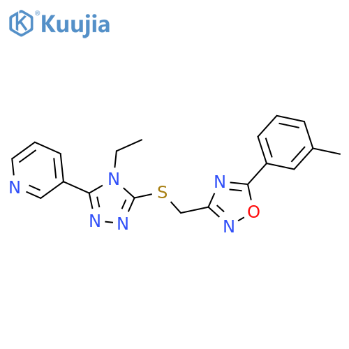 Pyridine,3-[4-ethyl-5-[[[5-(3-methylphenyl)-1,2,4-oxadiazol-3-yl]methyl]thio]-4H-1,2,4-triazol-3-yl]- structure