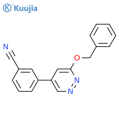 Benzonitrile, 3-[6-(phenylmethoxy)-4-pyridazinyl]- structure