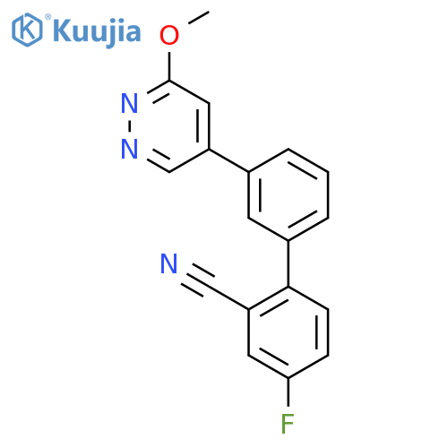 [1,1'-BIPHENYL]-2-CARBONITRILE, 4-FLUORO-3'-(6-METHOXY-4-PYRIDAZINYL)- structure