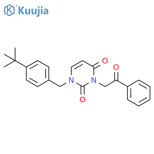 2,4(1H,3H)-Pyrimidinedione,1-[[4-(1,1-dimethylethyl)phenyl]methyl]-3-(2-oxo-2-phenylethyl)- structure