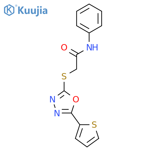 Acetamide, N-phenyl-2-[[5-(2-thienyl)-1,3,4-oxadiazol-2-yl]thio]- structure