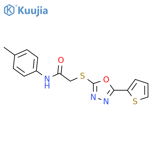 Acetamide,N-(4-methylphenyl)-2-[[5-(2-thienyl)-1,3,4-oxadiazol-2-yl]thio]- structure