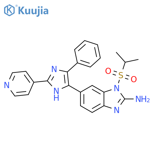 1H-Benzimidazol-2-amine,1-[(1-methylethyl)sulfonyl]-6-[5-phenyl-2-(4-pyridinyl)-1H-imidazol-4-yl]- structure