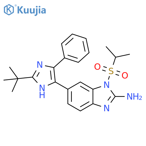 1H-Benzimidazol-2-amine,6-[2-(1,1-dimethylethyl)-5-phenyl-1H-imidazol-4-yl]-1-[(1-methylethyl)sulfonyl]- structure