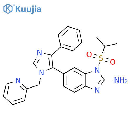1H-Benzimidazol-2-amine,1-[(1-methylethyl)sulfonyl]-6-[4-phenyl-1-(2-pyridinylmethyl)-1H-imidazol-5-yl]- structure