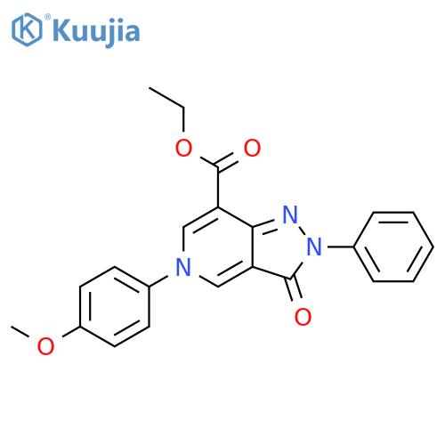 2H-Pyrazolo[4,3-c]pyridine-7-carboxylic acid,3,5-dihydro-5-(4-methoxyphenyl)-3-oxo-2-phenyl-, ethyl ester structure