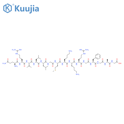 Glycine,L-glutaminyl-L-arginyl-L-valyl-L-leucyl-L-leucylglycyl-L-methionyl-L-lysyl-L-lysyl-L-arginylglycyl-L-phenylalanylglycyl-L-alanyl- structure