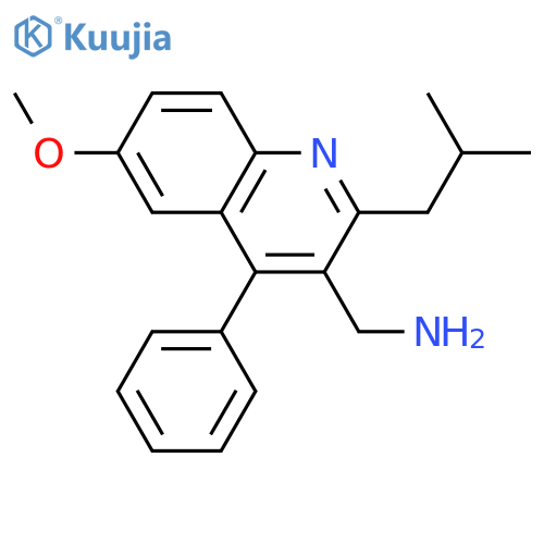 3-QUINOLINEMETHANAMINE, 6-METHOXY-2-(2-METHYLPROPYL)-4-PHENYL- structure