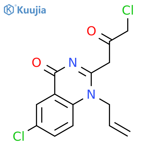 4(1H)-Quinazolinone, 6-chloro-2-(3-chloro-2-oxopropyl)-1-(2-propenyl)- structure