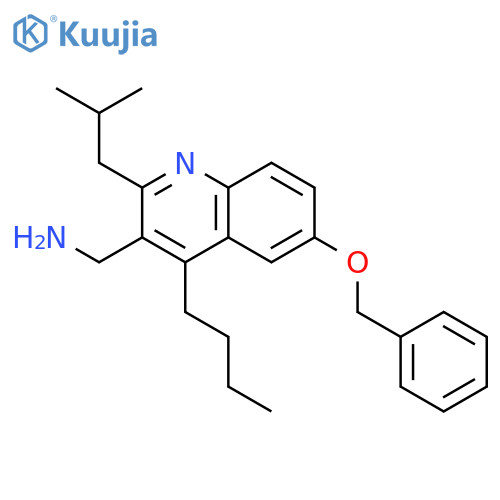 3-Quinolinemethanamine, 4-butyl-2-(2-methylpropyl)-6-(phenylmethoxy)- structure