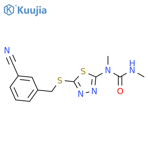 Urea, N-[5-[[(3-cyanophenyl)methyl]thio]-1,3,4-thiadiazol-2-yl]-N,N'-dimethyl- structure