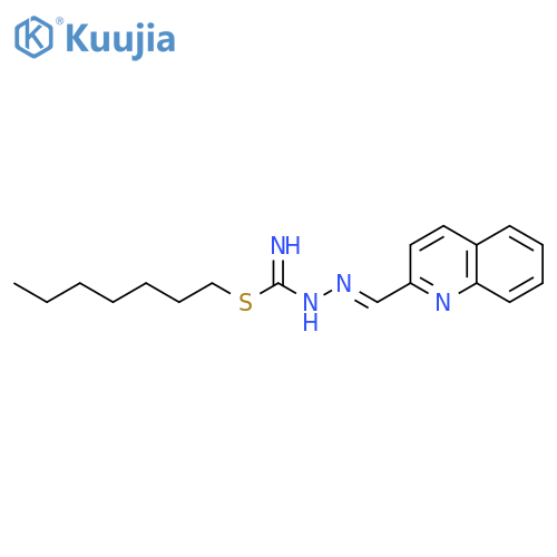 HYDRAZINECARBOXIMIDOTHIOIC ACID, (2-QUINOLINYLMETHYLENE)-, HEPTYL ESTER structure