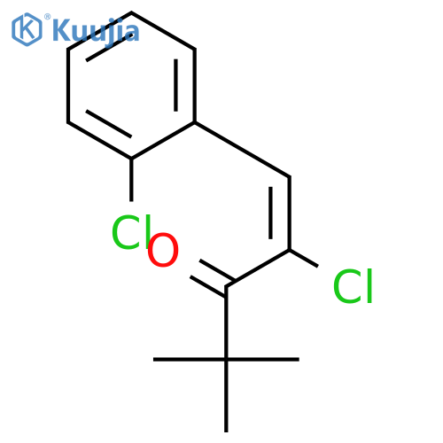 1-Penten-3-one, 2-chloro-1-(2-chlorophenyl)-4,4-dimethyl-, (E)- structure