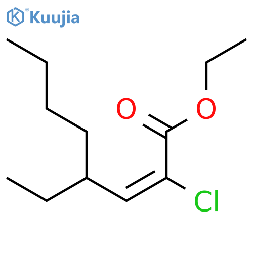 2-Octenoic acid, 2-chloro-4-ethyl-, ethyl ester, (E)- structure
