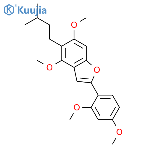 2-(2,4-Dimethoxyphenyl)-4,6-dimethoxy-5-(3-methylbutyl)-1-benzofuran structure