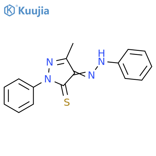4H-Pyrazol-4-one, 1,5-dihydro-3-methyl-1-phenyl-5-thioxo-, 2-phenylhydrazone structure