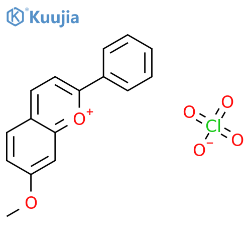 1-Benzopyrylium, 7-methoxy-2-phenyl-, perchlorate structure