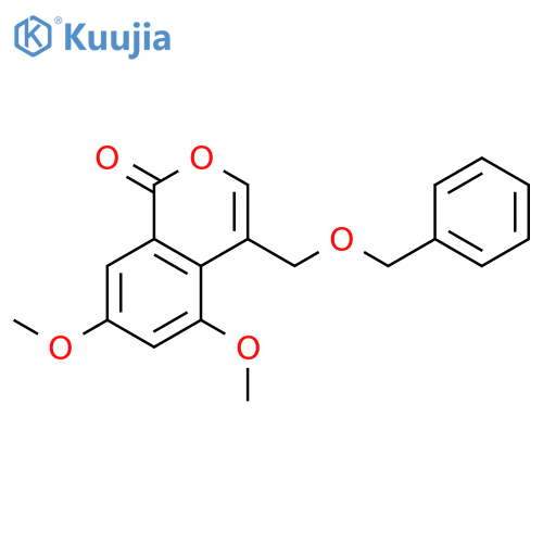 1H-2-BENZOPYRAN-1-ONE, 5,7-DIMETHOXY-4-[(PHENYLMETHOXY)METHYL]- structure