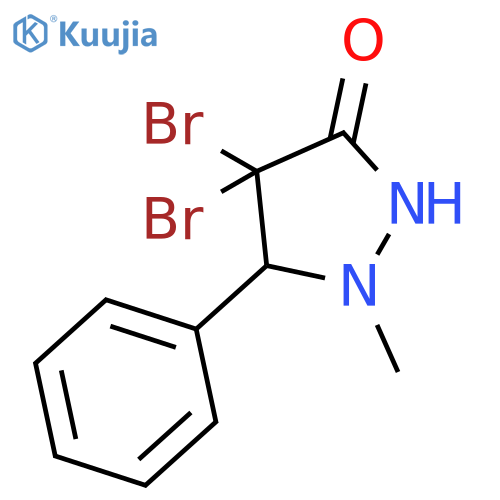 3H-PYRAZOL-3-ONE, 4,4-DIBROMO-2,4-DIHYDRO-1-METHYL-5-PHENYL- structure