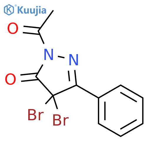 3H-Pyrazol-3-one, 2-acetyl-4,4-dibromo-2,4-dihydro-5-phenyl- structure