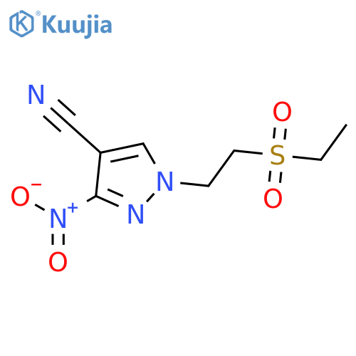 1H-PYRAZOLE-4-CARBONITRILE, 1-[2-(ETHYLSULFONYL)ETHYL]-3-NITRO- structure