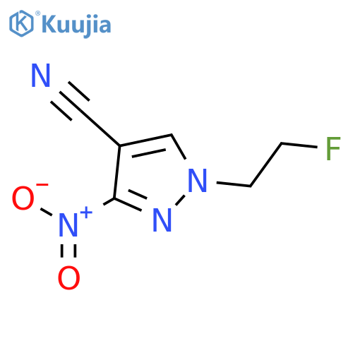 1H-PYRAZOLE-4-CARBONITRILE, 1-(2-FLUOROETHYL)-3-NITRO- structure