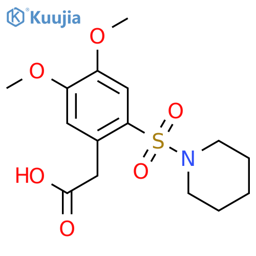 BENZENEACETIC ACID, 4,5-DIMETHOXY-2-(1-PIPERIDINYLSULFONYL)- structure