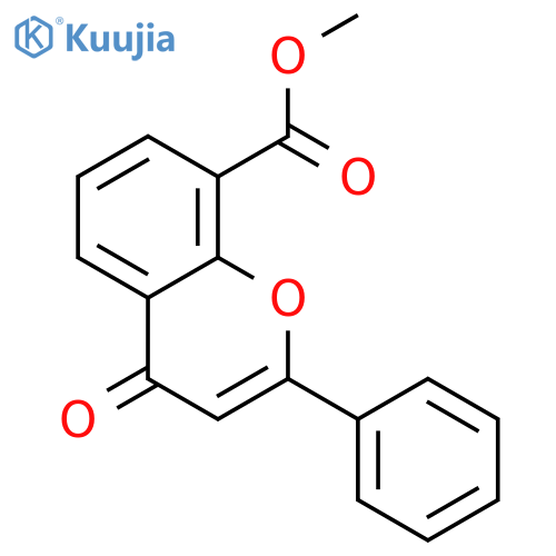 Methyl 4-oxo-2-phenyl-4H-1-benzopyran-8-carboxylate structure