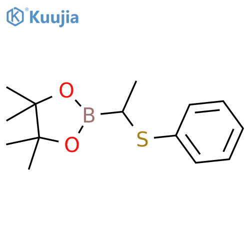 4,4,5,5-Tetramethyl-2-(1-(phenylthio)ethyl)-1,3,2-dioxaborolane structure