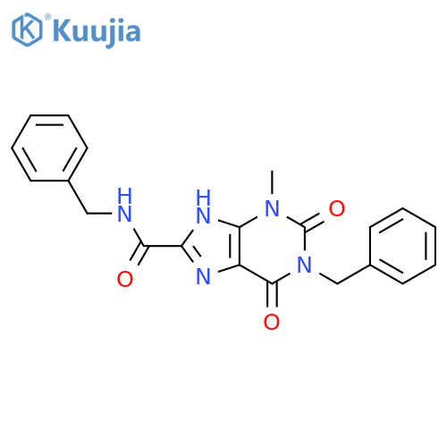 1H-Purine-8-carboxamide,2,3,6,7-tetrahydro-3-methyl-2,6-dioxo-N,1-bis(phenylmethyl)- structure