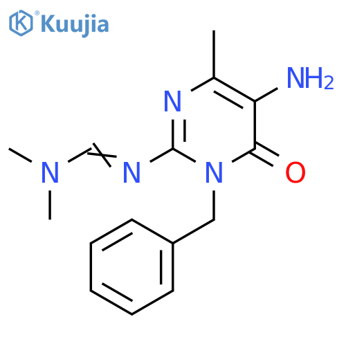 Methanimidamide,N'-[5-amino-1,6-dihydro-4-methyl-6-oxo-1-(phenylmethyl)-2-pyrimidinyl]-N,N-dimethyl- structure