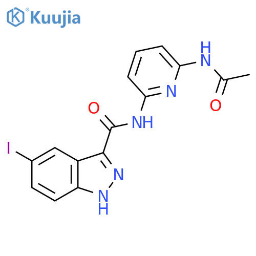 1H-Indazole-3-carboxamide, N-[6-(acetylamino)-2-pyridinyl]-5-iodo- structure