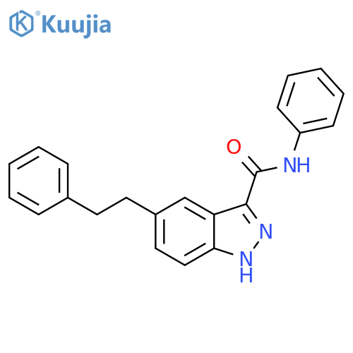 1H-Indazole-3-carboxamide, N-phenyl-5-(2-phenylethyl)- structure