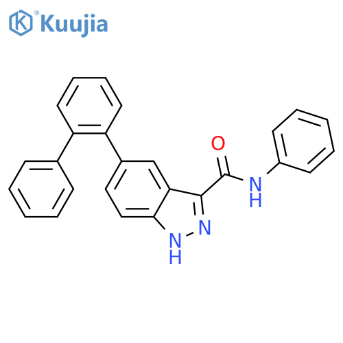 1H-Indazole-3-carboxamide, 5-[1,1'-biphenyl]-2-yl-N-phenyl- structure