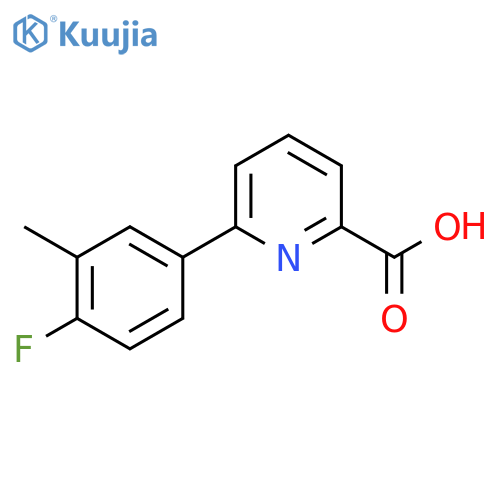 2-Pyridinecarboxylic acid, 6-(4-fluoro-3-methylphenyl)- structure