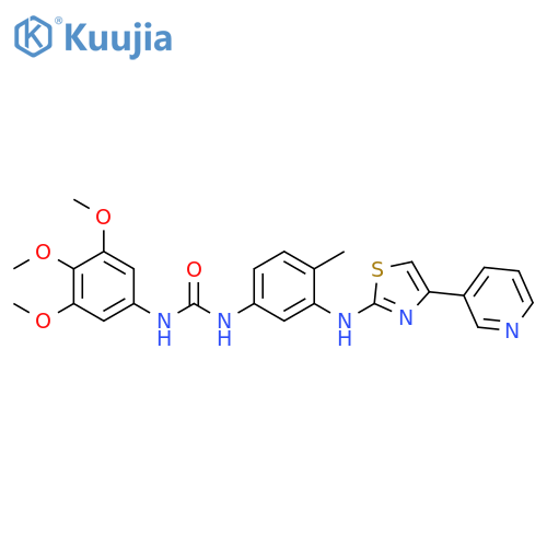 Urea,N-[4-methyl-3-[[4-(3-pyridinyl)-2-thiazolyl]amino]phenyl]-N'-(3,4,5-trimethoxyphenyl)- structure