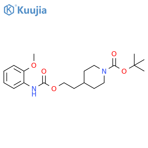 1-Piperidinecarboxylic acid,4-[2-[[[(2-methoxyphenyl)amino]carbonyl]oxy]ethyl]-, 1,1-dimethylethylester structure