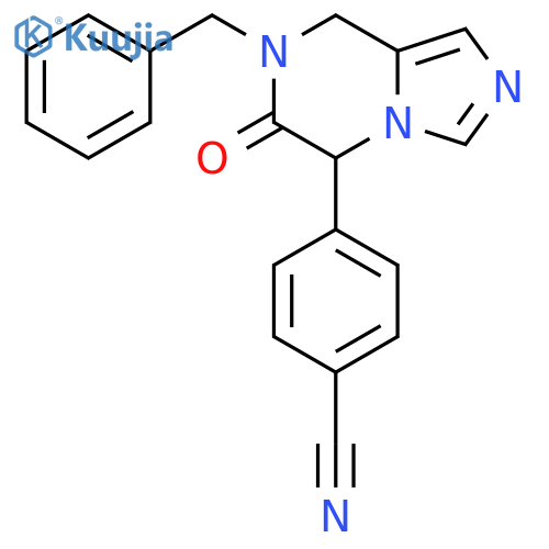 4-(7-benzyl-6-oxo-5,6,7,8-tetrahydroimidazo[1,5-a]pyrazin-5-yl)benzonitrile structure