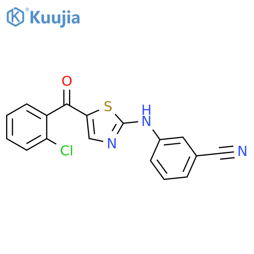 Benzonitrile, 3-[[5-(2-chlorobenzoyl)-2-thiazolyl]amino]- structure