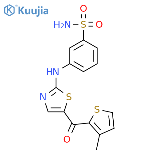 Benzenesulfonamide,3-[[5-[(3-methyl-2-thienyl)carbonyl]-2-thiazolyl]amino]- structure