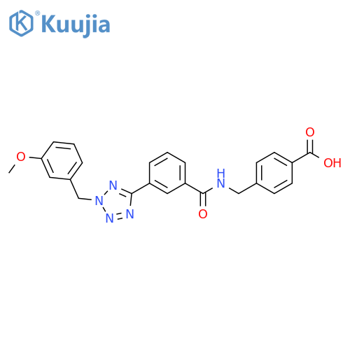Benzoic acid,4-[[[3-[2-[(3-methoxyphenyl)methyl]-2H-tetrazol-5-yl]benzoyl]amino]methyl]- structure