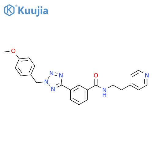 Benzamide,3-[2-[(4-methoxyphenyl)methyl]-2H-tetrazol-5-yl]-N-[2-(4-pyridinyl)ethyl]- structure