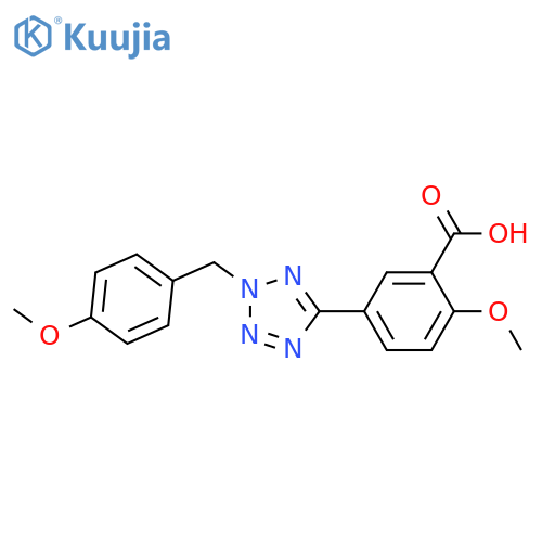Benzoic acid,2-methoxy-5-[2-[(4-methoxyphenyl)methyl]-2H-tetrazol-5-yl]- structure